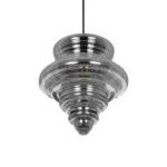 GLOBOSTAR® CORTE 206-0028 Μοντέρνο Κρεμαστό Φωτιστικό Οροφής με Ντουί 1 x E27 AC 220-240V IP20 - Μαύρο Φιμέ - Μ25 x Π25 x Υ30cm - Image 5