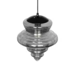 GLOBOSTAR® CORTE 206-0028 Μοντέρνο Κρεμαστό Φωτιστικό Οροφής με Ντουί 1 x E27 AC 220-240V IP20 - Μαύρο Φιμέ - Μ25 x Π25 x Υ30cm - Image 6