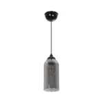 GLOBOSTAR® TUBE 206-0030 Μοντέρνο Κρεμαστό Φωτιστικό Οροφής με Ντουί 1 x E27 AC 220-240V IP20 - Μαύρο Φιμέ - Μ10 x Π10 x Υ24cm - Image 3