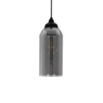 GLOBOSTAR® TUBE 206-0030 Μοντέρνο Κρεμαστό Φωτιστικό Οροφής με Ντουί 1 x E27 AC 220-240V IP20 - Μαύρο Φιμέ - Μ10 x Π10 x Υ24cm - Image 4