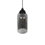 GLOBOSTAR® TUBE 206-0030 Μοντέρνο Κρεμαστό Φωτιστικό Οροφής με Ντουί 1 x E27 AC 220-240V IP20 - Μαύρο Φιμέ - Μ10 x Π10 x Υ24cm - Image 6