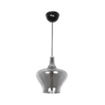 GLOBOSTAR® OVOCE 206-0032 Μοντέρνο Κρεμαστό Φωτιστικό Οροφής με Ντουί 1 x E27 AC 220-240V IP20 - Μαύρο Φιμέ - Μ20 x Π20 x Υ22cm - Image 3