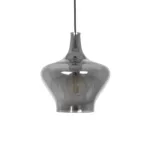 GLOBOSTAR® OVOCE 206-0032 Μοντέρνο Κρεμαστό Φωτιστικό Οροφής με Ντουί 1 x E27 AC 220-240V IP20 - Μαύρο Φιμέ - Μ20 x Π20 x Υ22cm - Image 4