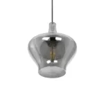 GLOBOSTAR® OVOCE 206-0032 Μοντέρνο Κρεμαστό Φωτιστικό Οροφής με Ντουί 1 x E27 AC 220-240V IP20 - Μαύρο Φιμέ - Μ20 x Π20 x Υ22cm - Image 5