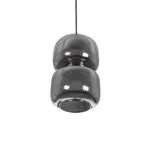 GLOBOSTAR® PIAGE 206-0036 Μοντέρνο Κρεμαστό Φωτιστικό Οροφής με Ντουί 1 x E27 AC 220-240V IP20 - Μαύρο Φιμέ - Μ18 x Π18 x Υ31cm - Image 5