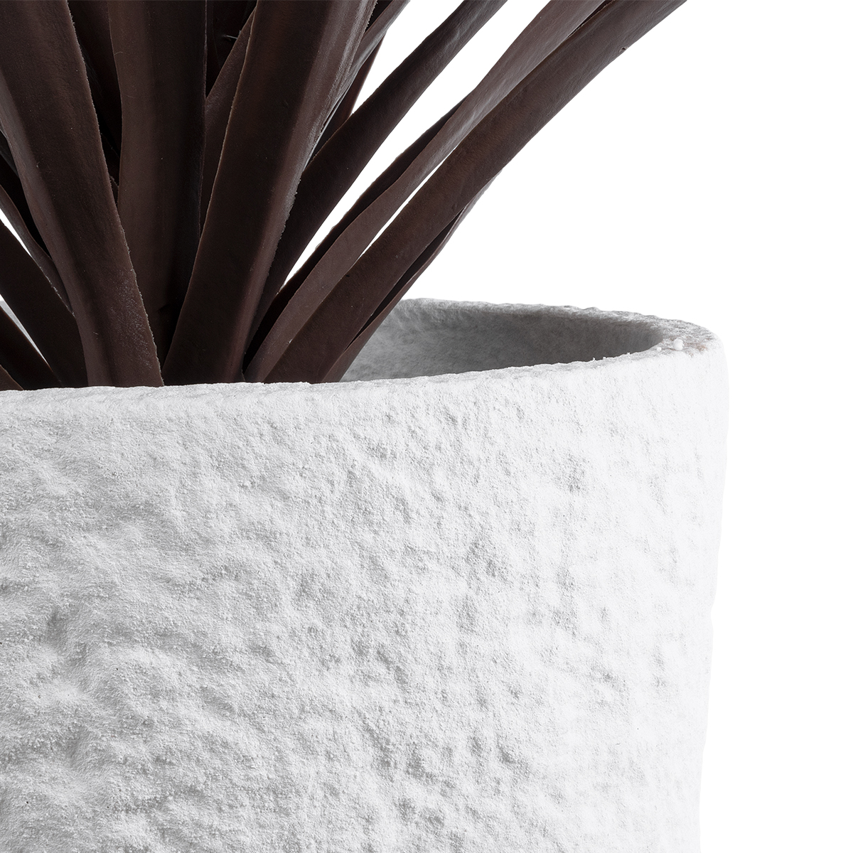 GloboStar® Artificial Garden MALVEN 20710 Επιδαπέδιο Πολυεστερικό Τσιμεντένιο Κασπώ Γλάστρα - Flower Pot Λευκό Φ31 x Υ28cm - Image 6