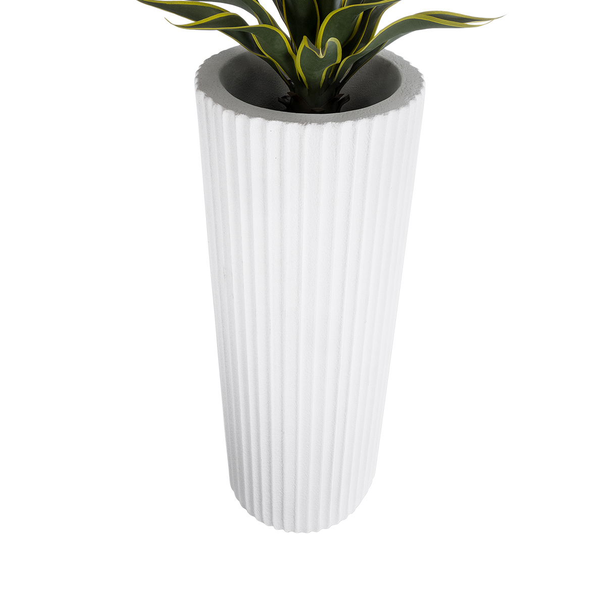 GloboStar® Artificial Garden MARSALA 20735 Επιδαπέδιο Πολυεστερικό Τσιμεντένιο Κασπώ Γλάστρα - Flower Pot Λευκό Φ41 x Υ120cm - Image 3