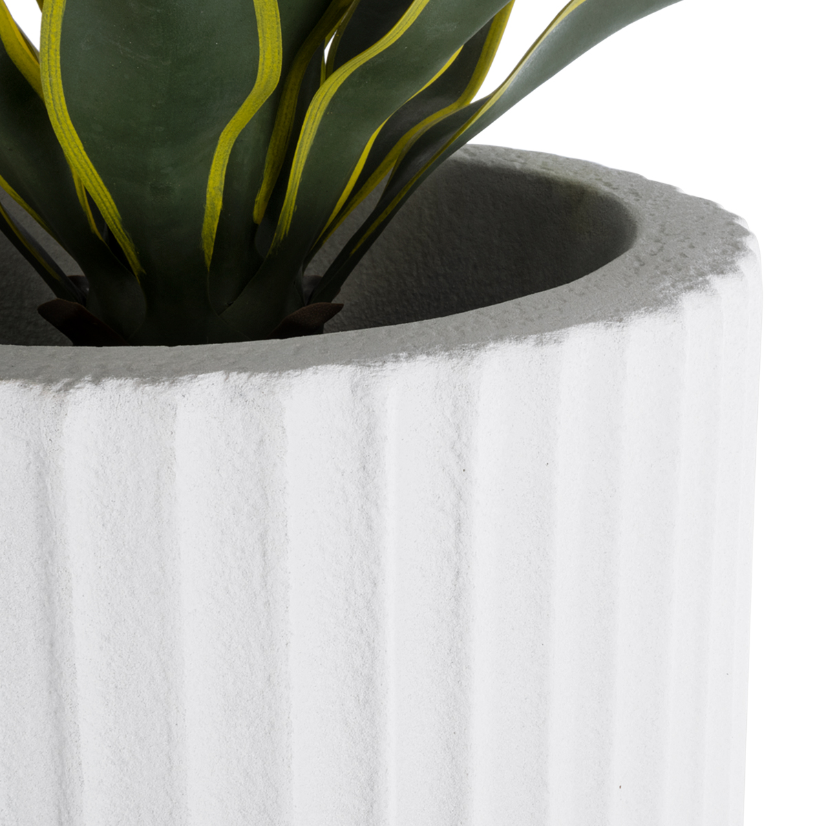 GloboStar® Artificial Garden MARSALA 20735 Επιδαπέδιο Πολυεστερικό Τσιμεντένιο Κασπώ Γλάστρα - Flower Pot Λευκό Φ41 x Υ120cm - Image 6