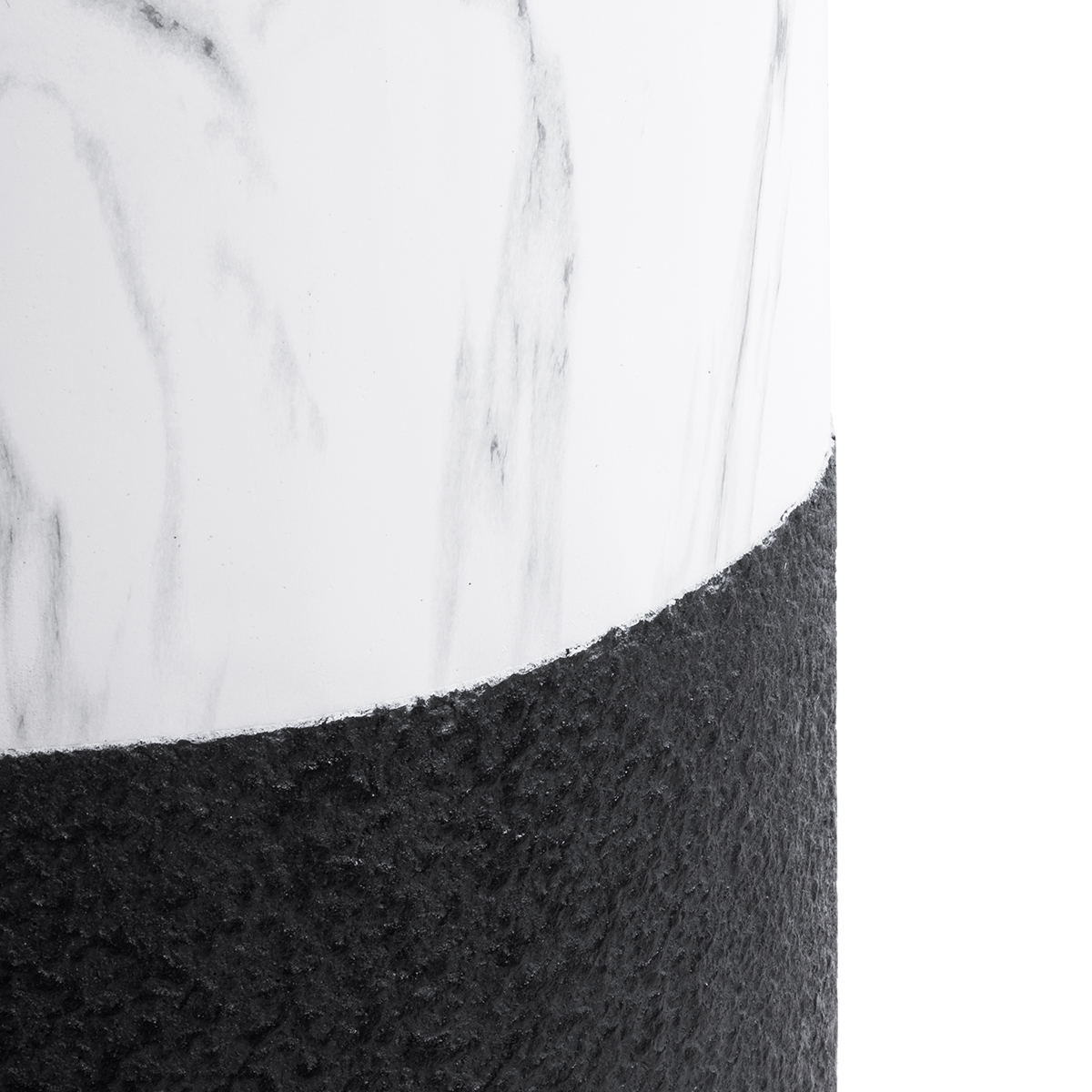 GloboStar® Artificial Garden ALMUDENA 20769 Επιδαπέδιο Πολυεστερικό Τσιμεντένιο Κασπώ Γλάστρα - Flower Pot Μαύρο με Λευκό Φ36 x Υ60cm - Image 7