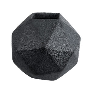 GloboStar® Artificial Garden CARNABY 20780 Επιδαπέδιο Πολυεστερικό Τσιμεντένιο Κασπώ Γλάστρα - Flower Pot Μαύρο Μ30 x Π30 x Υ30cm