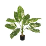 GloboStar® Artificial Garden DIEFFENBACHIA 20941 Τεχνητό Διακοσμητικό Φυτό Πράσινη & Μπεζ Διφενμπάχια Μ80 x Π80 x Υ90cm