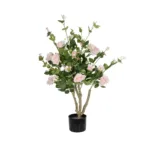 GloboStar® Artificial Garden LIGHT PINK ROSES 21071 Τεχνητό Διακοσμητικό Δέντρο Τριανταφυλλιά Μ50 x Π50 x Υ90cm