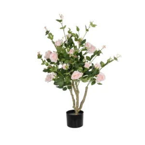 GloboStar® Artificial Garden LIGHT PINK ROSES 21071 Τεχνητό Διακοσμητικό Δέντρο Τριανταφυλλιά Μ50 x Π50 x Υ90cm