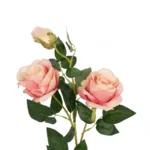 GloboStar® Artificial Garden PINK ROSE 20984 Διακοσμητικό Φυτό Ροζ Τριαντάφυλλα  Υ38cm - Image 2
