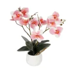 GloboStar® Artificial Garden PINK ORCHID 21075 Διακοσμητικό Φυτό Ροζ Ορχιδέα  Υ30cm