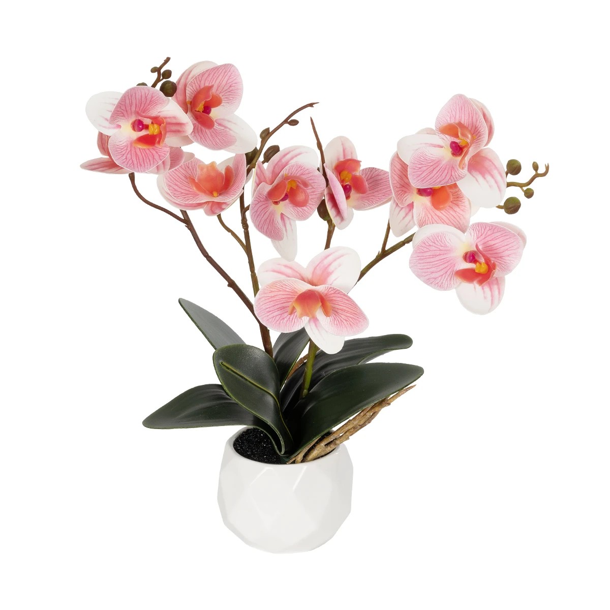 GloboStar® Artificial Garden PINK ORCHID 21075 Διακοσμητικό Φυτό Ροζ Ορχιδέα Υ30cm
