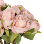 GloboStar® Artificial Garden PINK ROSE BOUQUET 21081 Τεχνητό Διακοσμητικό Μπουκέτο Τριαντάφυλλα Ροζ Y36cm - Image 2