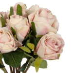 GloboStar® Artificial Garden PINK ROSE BOUQUET 21082 Τεχνητό Διακοσμητικό Μπουκέτο Τριαντάφυλλα Ροζ Y36cm - Image 2