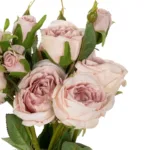 GloboStar® Artificial Garden DUSTY PINK ROSE BOUQUET 21084 Τεχνητό Διακοσμητικό Μπουκέτο Τριαντάφυλλα Ανοιχτό Ροζ Y44cm - Image 2