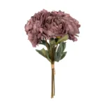 GloboStar® Artificial Garden DARK PING PEONY FLOWER BOUQUET 21085 Τεχνητό Διακοσμητικό Μπουκέτο Σκούρο Ροζ Παιώνιας Y43cm - Image 2