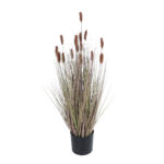 GloboStar® Artificial Garden BROWN LAGURUS 21099 Διακοσμητικό Φυτό Καφέ Λαγοουρά Υ70cm