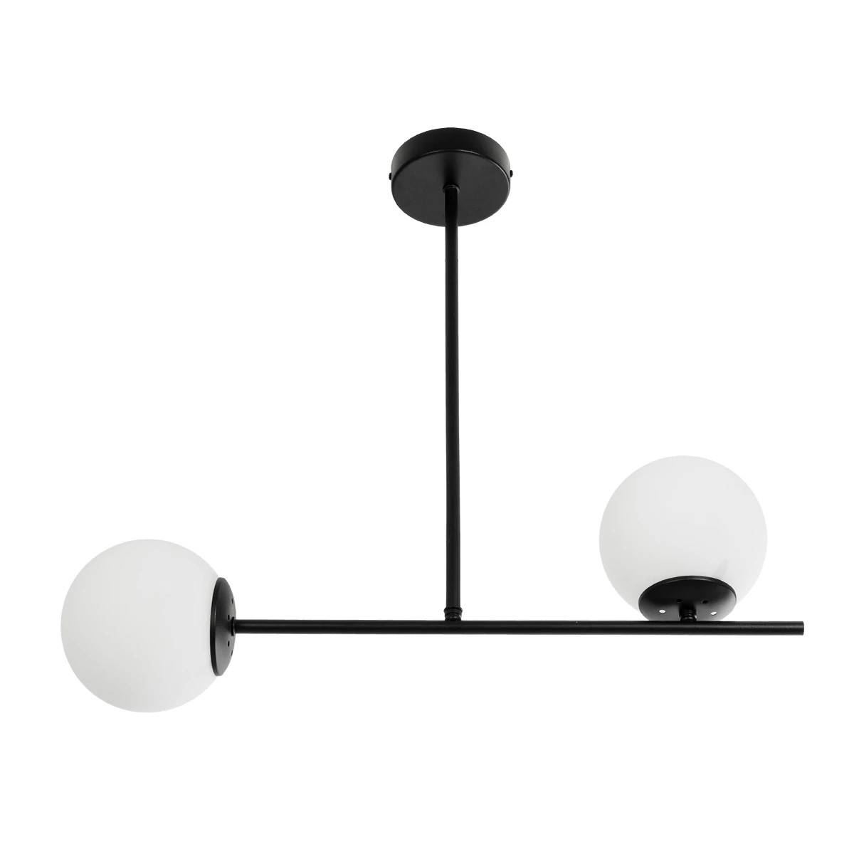 GLOBOSTAR® GLOBUS 201-0118 Μοντέρνο Φωτιστικό Οροφής με Ντουί 2 x E27 AC 220-240V IP20 - Μαύρο & Λευκό - Μ65 x Π15 x Υ23cm - Image 4