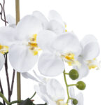 GloboStar® Artificial Garden WHITE ORCHID 21120 Διακοσμητικό Φυτό Λευκή Ορχιδέα Υ43cm - Image 2