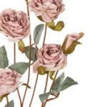 GloboStar® Artificial Garden PINK ROSE BRANCH 21142 Τεχνητό Διακοσμητικό Κλαδί Τριαντάφυλλα Ροζ Y80cm - Image 2