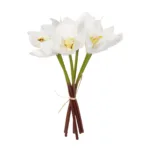 GloboStar® Artificial Garden WHITE ORCHID BOUQUET 21151 Τεχνητό Διακοσμητικό Μπουκέτο Λευκής Ορχιδέας Y26cm