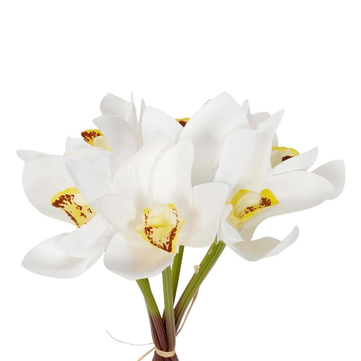 GloboStar® Artificial Garden WHITE ORCHID BOUQUET 21151 Τεχνητό Διακοσμητικό Μπουκέτο Λευκής Ορχιδέας Y26cm - Image 2