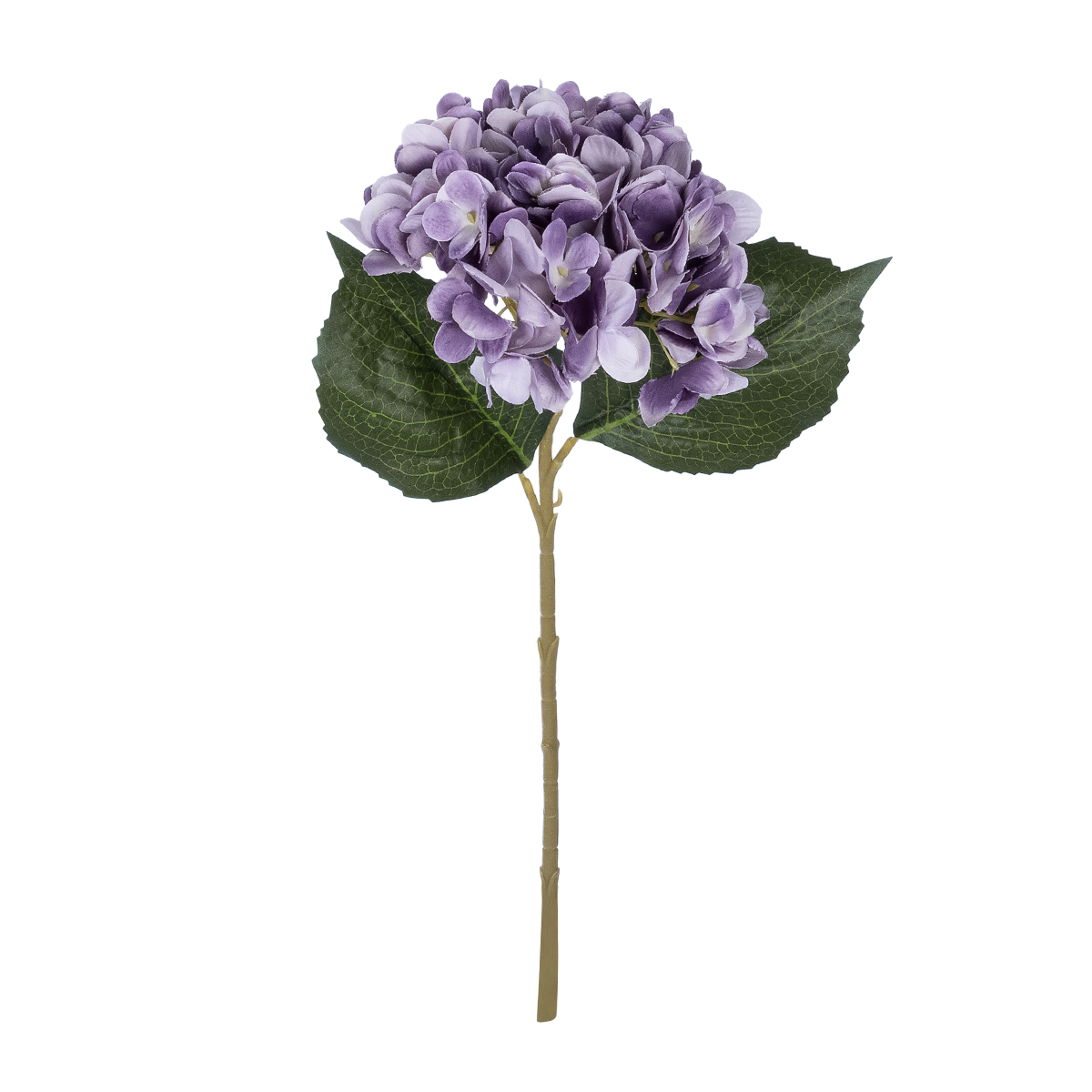 GloboStar® Artificial Garden PURPLE HYDRANGEA BRANCH 21181 Τεχνητό Διακοσμητικό Κλαδί Ορτανσίας Βαθύ Μωβ Y47cm