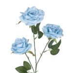 GloboStar® Artificial Garden SKY BLUE CLIMBING ROSE BRANCH 21191 Τεχνητό Διακοσμητικό Κλαδί Τριαντάφυλλο Ξεθωριασμένο Γαλάζιο Y66cm - Image 2