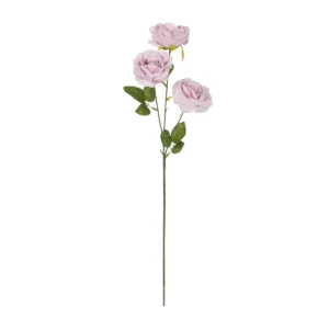 GloboStar® Artificial Garden PINK ROSE BRANCH 21194 Τεχνητό Διακοσμητικό Κλαδί Τριαντάφυλλα Ροζ Y66cm