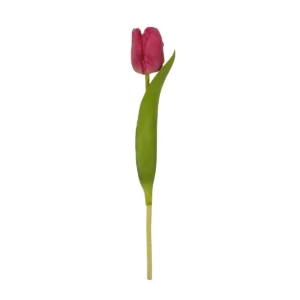 GloboStar® Artificial Garden HOT PINK TULIP BRANCH 21201 Τεχνητό Διακοσμητικό Κλαδί Έντονο Ροζ Τουλίπα Y37cm