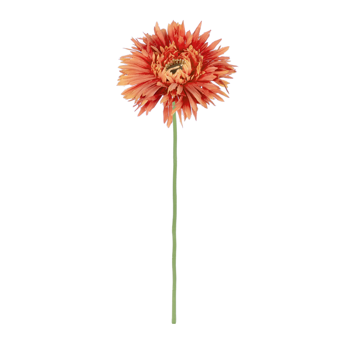 GloboStar® Artificial Garden ORANGE ROSE BRANCH 21206 Τεχνητό Διακοσμητικό Κλαδί Ζέρμπερας Πορτοκαλί Y44cm