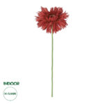 GloboStar® Artificial Garden RED GERBERA BRANCH 21207 Τεχνητό Διακοσμητικό Κλαδί Ζέρμπερας Κόκκινο Y44cm