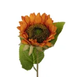GloboStar® Artificial Garden ORANGE SUNFLOWER BRANCH 21213 Τεχνητό Διακοσμητικό Κλαδί Ηλιοτρόπιο Πορτοκαλί Y50cm - Image 2