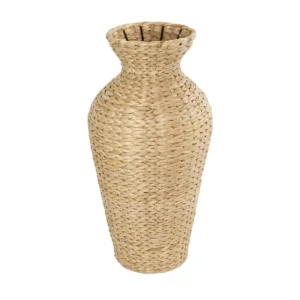 GloboStar® Artificial Garden HAVANA 21229 Διακοσμητικό Πλεκτό Καλάθι - Κασπώ Γλάστρα - Flower Pot Μπεζ Π29 x M29 x Υ57cm