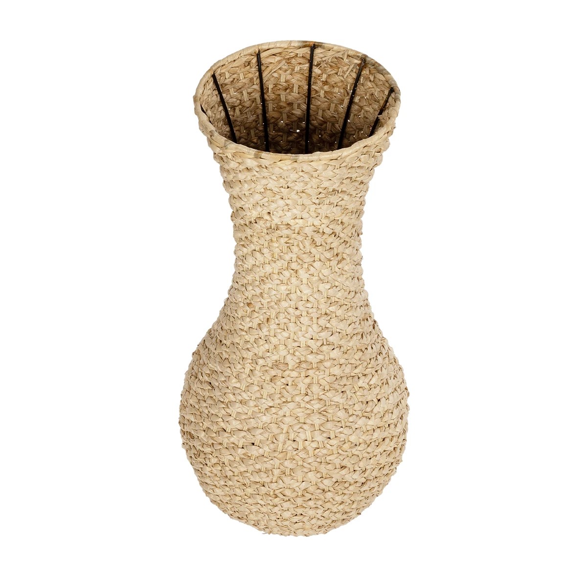 GloboStar® Artificial Garden SANDIAGO 21233 Διακοσμητικό Πλεκτό Καλάθι - Κασπώ Γλάστρα - Flower Pot Μπεζ Π30 x M30 x Υ60cm - Image 2