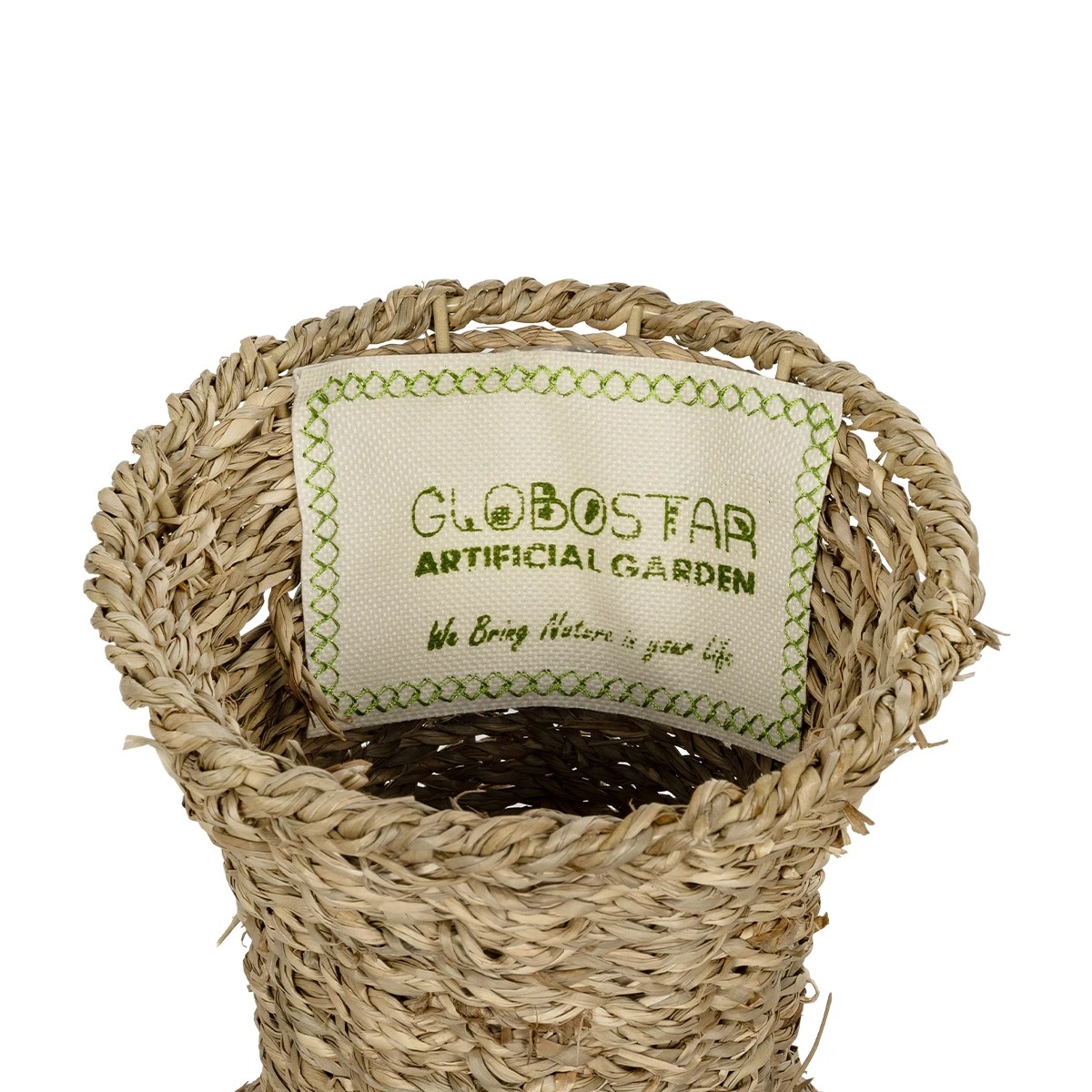 GloboStar® Artificial Garden MAUI 21242 Διακοσμητικό Πλεκτό Καλάθι - Κασπώ Γλάστρα - Flower Pot Μπεζ Π22 x M22 x Υ40cm - Image 5