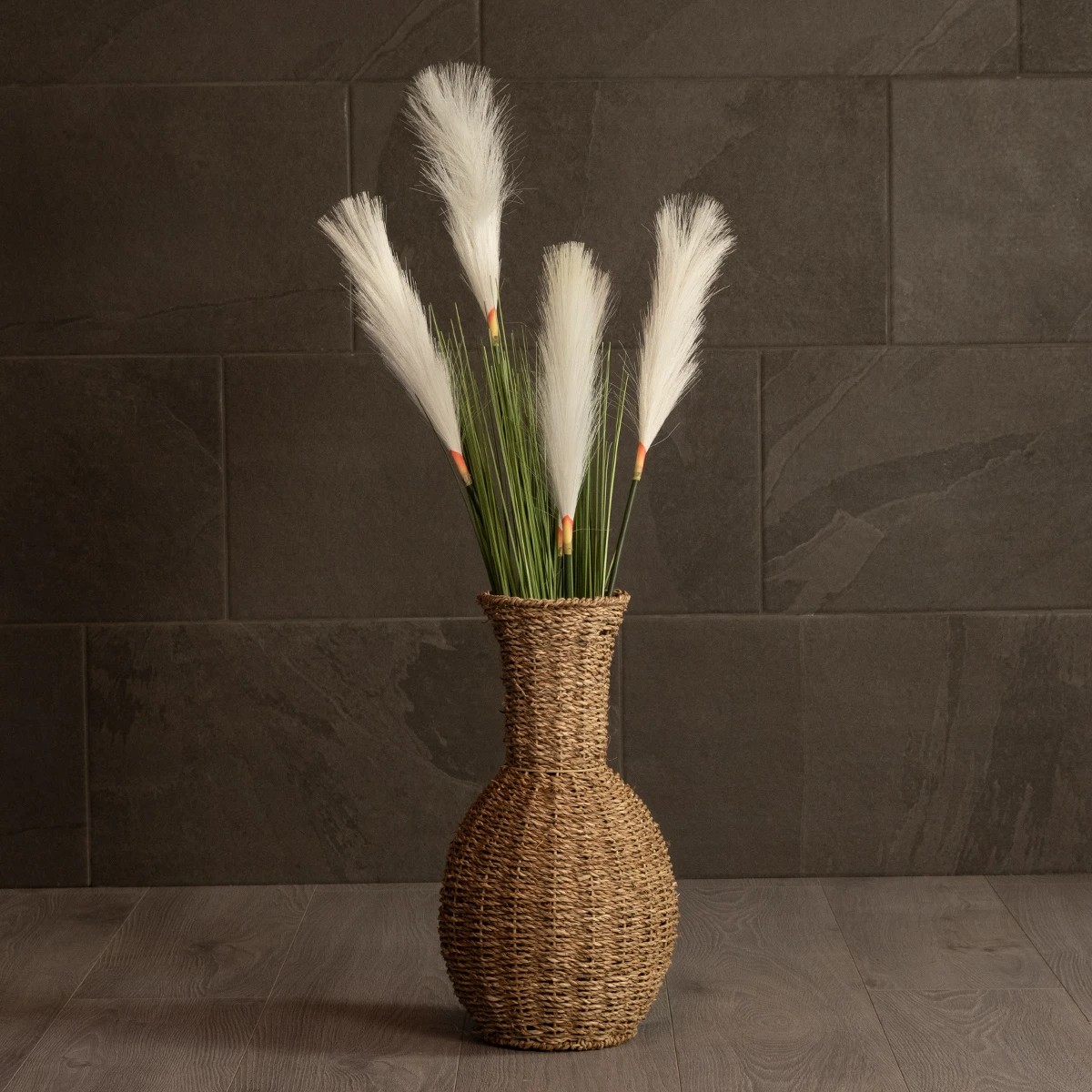 GloboStar® Artificial Garden MAUI 21242 Διακοσμητικό Πλεκτό Καλάθι - Κασπώ Γλάστρα - Flower Pot Μπεζ Π22 x M22 x Υ40cm - Image 6