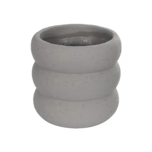 GloboStar® Artificial Garden ALBERT 21248 Διακοσμητική Κεραμική Γλάστρα ΓΚΡΙ Π18 x Μ18 x Υ16 cm