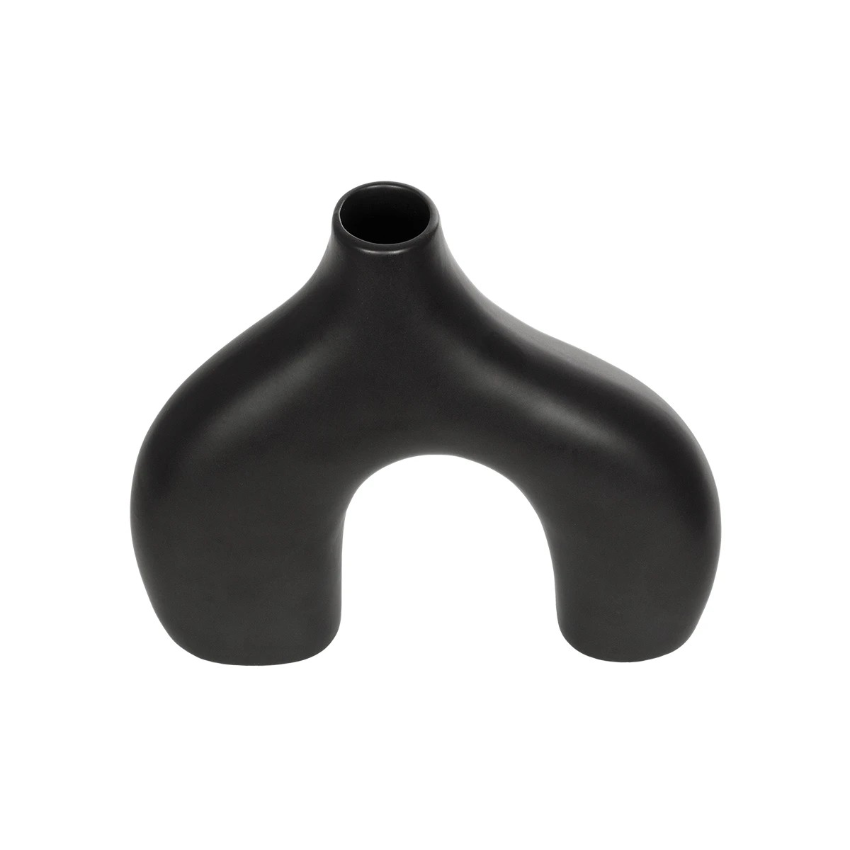 GloboStar® Artificial Garden TOLEDO 21249 Διακοσμητικό Κεραμικό Βάζo Μαύρο Π27 x Μ6 x Υ24 cm - Image 2