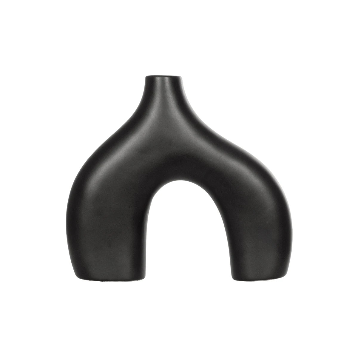 GloboStar® Artificial Garden TOLEDO 21249 Διακοσμητικό Κεραμικό Βάζo Μαύρο Π27 x Μ6 x Υ24 cm - Image 3