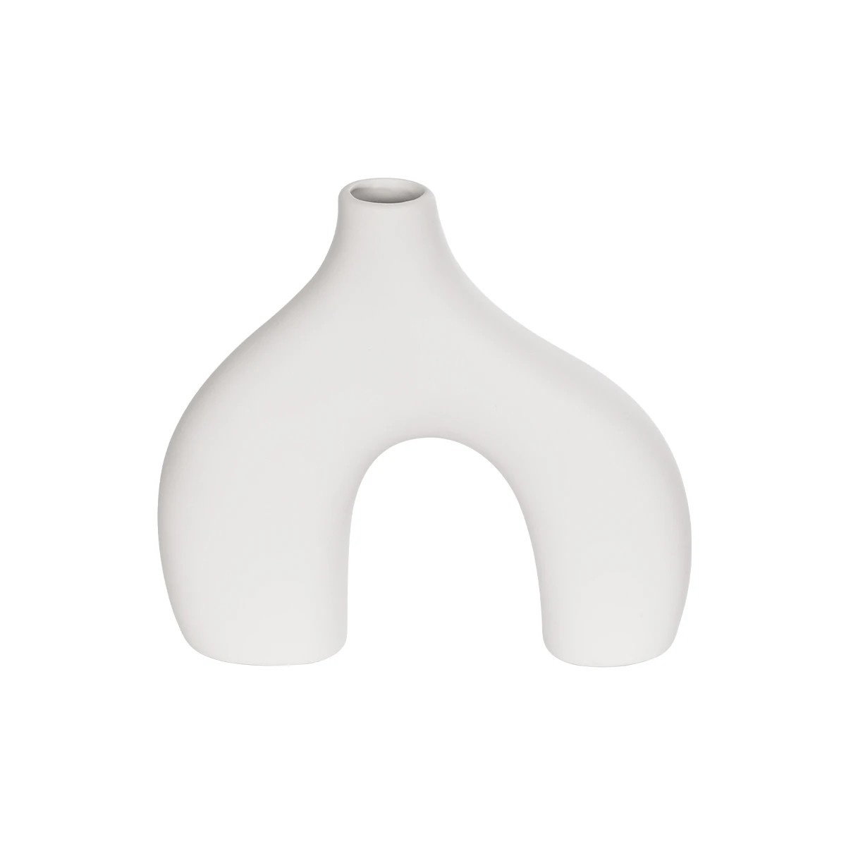 GloboStar® Artificial Garden TOLEDO 21251 Διακοσμητικό Κεραμικό Βάζo Λευκό Π27 x Μ6 x Υ24 cm