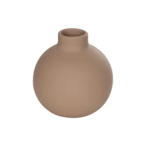 GloboStar® Artificial Garden MAURITIUS 21259 Διακοσμητικό Κεραμικό Βάζo ΚαφέΠ12 x Μ12 x Υ14 cm