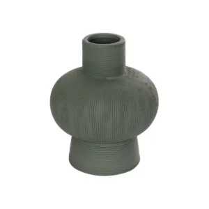 GloboStar® Artificial Garden MALACHITE 21264 Διακοσμητικό Κεραμικό Βάζo Γκρι Π13 x Μ13 x Υ16cm