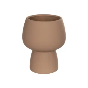 GloboStar® Artificial Garden AMBER 21269 Διακοσμητικό Κεραμικό Βάζo Καφέ Π17 x Μ17 x Υ20cm