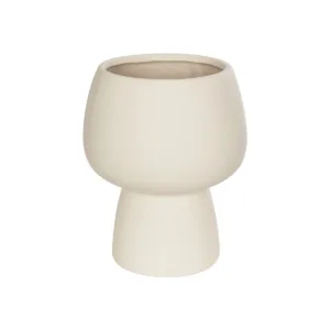 GloboStar® Artificial Garden MOREA 21270 Διακοσμητικό Κεραμικό Βάζo Μπεζ Π17 x Μ17 x Υ20cm