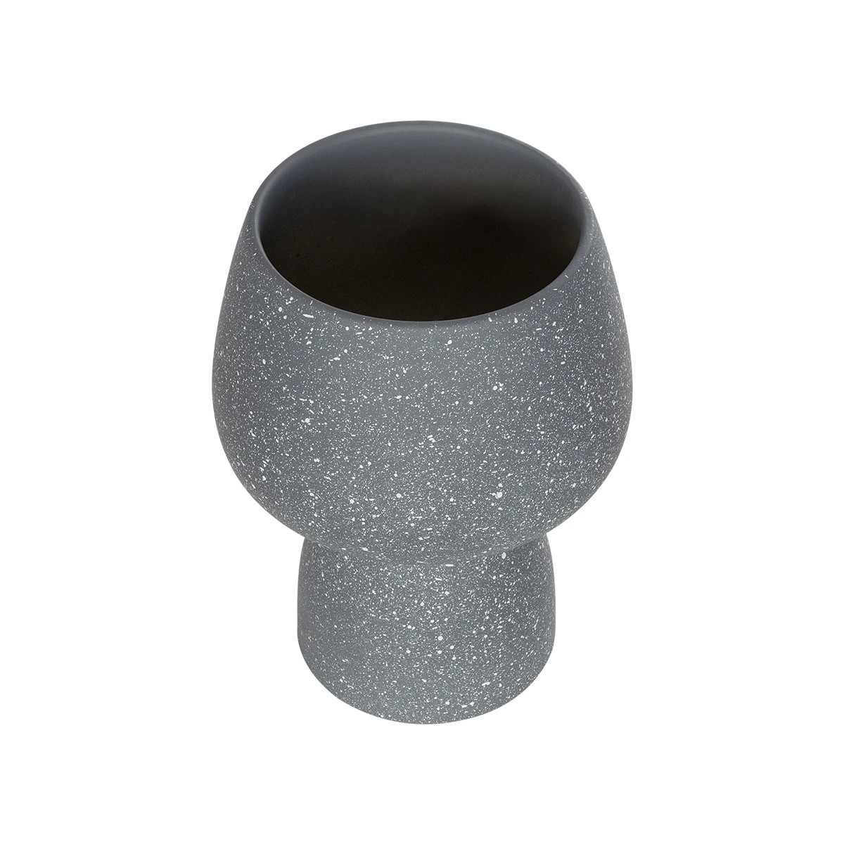 GloboStar® Artificial Garden SAMUI 21271 Διακοσμητικό Κεραμικό Βάζo Γκρι Π16 x Μ16 x Υ20cm - Image 2